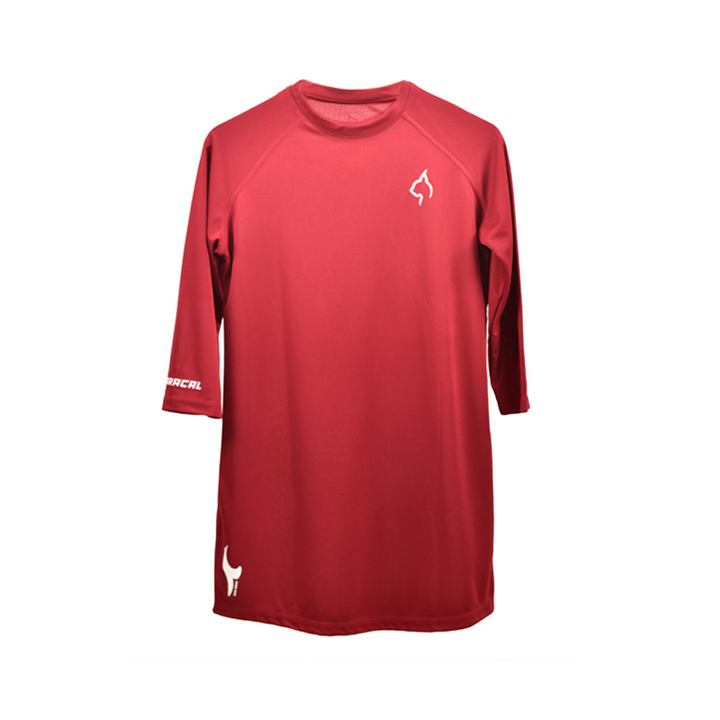 تی شرت آستین بلند ورزشی زنانه مدل سری دو رنگ زرشکی