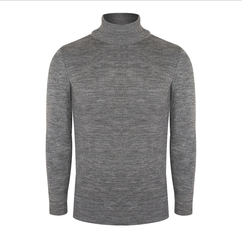 پلیور مردانه مدل یقه اسکی رنگ طوسی